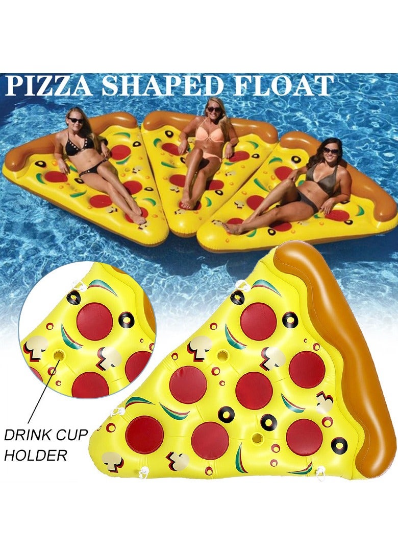Giant Inflatable Float Pizza, 180CM x 150CM PVC Pool Floating Raft Water Float Lounger with Cup Holders & Quick Inflation Valve for Summer Pool Lake Beach Water Party and Winter Bathing - Image 2
