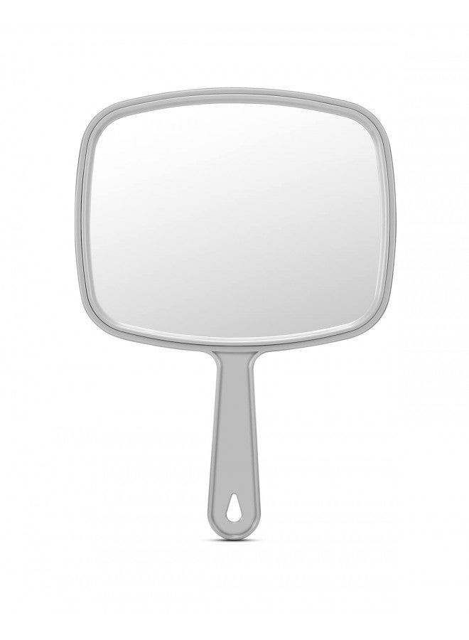 PROTECLE Large Hand Mirror, Salon Barber Hairdressing Handheld Mirror with Handle (Square Grey10.3 x7.4) - Image 1