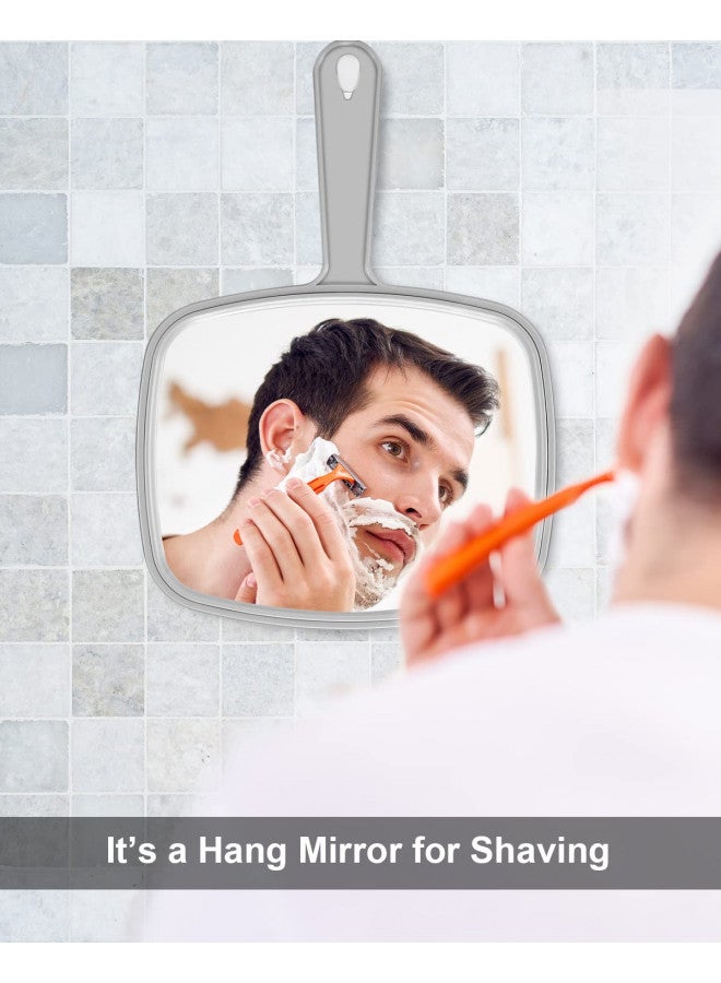 PROTECLE Large Hand Mirror, Salon Barber Hairdressing Handheld Mirror with Handle (Square Grey10.3 x7.4) - Image 4