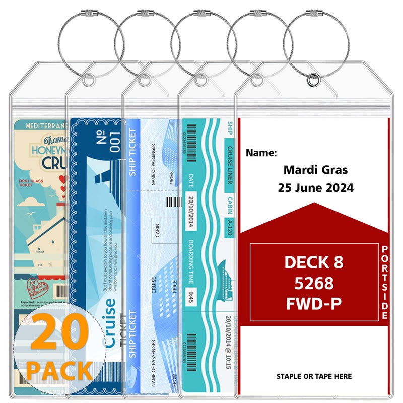 SEAVILIA 20 Pack Luggage Tags Travel Essentials & Cruise Essentials for NCL, Princess, Carnival, Royal Caribbean & Celebrity Cruise Ships by SEAVILIA - Image 1