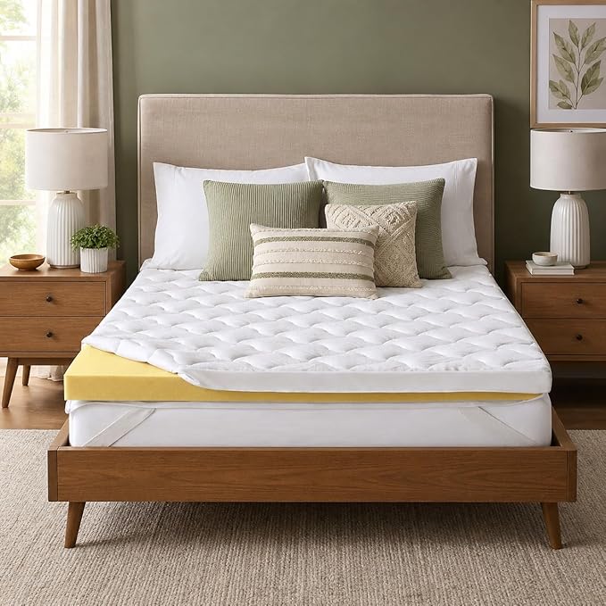 Zavora Homes High Density Soft Foam Mattress Topper – 5cm Thick, Premium Fabric, Plush Comfort & Support – Breathable, Durable, Luxury Bed Topper - Image 1