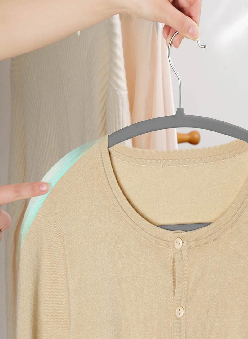 GGOOT Coat Hangers for Pants Shirts - Waterproof Rustproof No Shoulder Bump Suit Hanger,Large Clothes Hanger For Jacket Velvet Non-Slip Coat Rack - Image 3