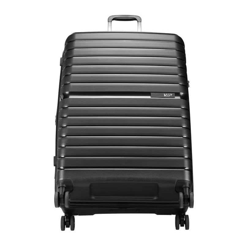 VIP Lightweight Polypropelyne 8 Wheels Multistage Trolley,TSA Lock with Organizer,Elegent Pinstripe Design Luggage Bag with 5 Years International Warranty. (Black, Large) - Image 2