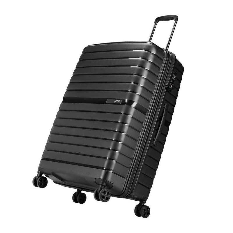 VIP Lightweight Polypropelyne 8 Wheels Multistage Trolley,TSA Lock with Organizer,Elegent Pinstripe Design Luggage Bag with 5 Years International Warranty. (Black, Large) - Image 4