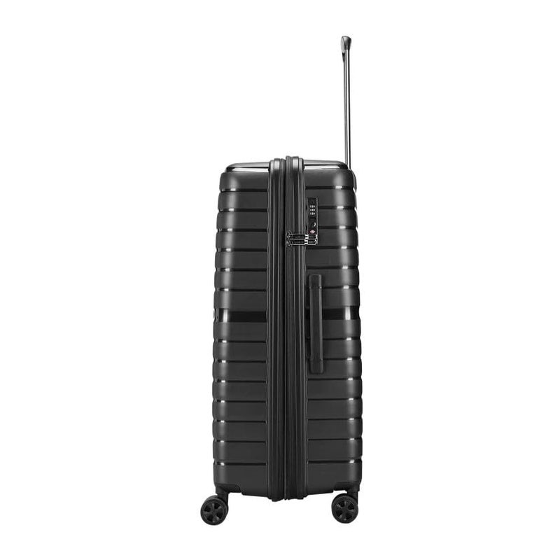 VIP Lightweight Polypropelyne 8 Wheels Multistage Trolley,TSA Lock with Organizer,Elegent Pinstripe Design Luggage Bag with 5 Years International Warranty. (Black, Large) - Image 3