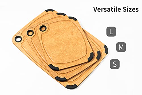 toptier Cutting Board, Toptier Wood Fiber Cutting Board for Kitchen, Non-Slip Kitchen Wooden Chopping Board, Reversible, Eco-Friendly, Natural Wood Fiber, Large Cutting Board, 17.5 x 13-inch, Natural Slate - Image 5