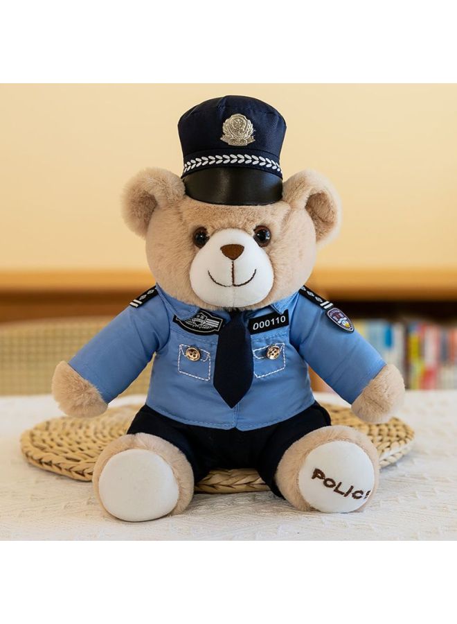 Corn Doll Special Police Bear Police Doll Traffic Police Bear Fire Souvenir Promotional Gifts-Specifications:Orange Fire White-Color:25cm  - Image 4