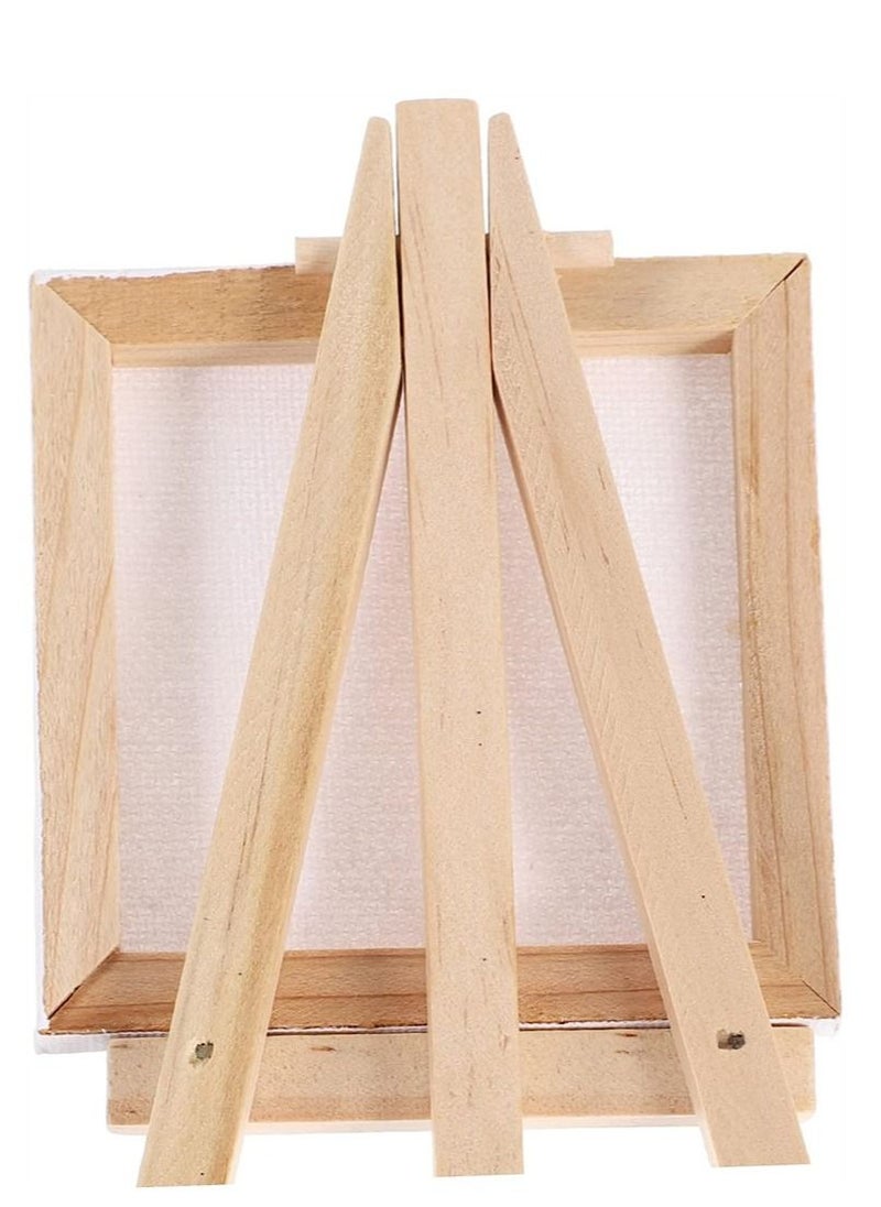 Generic - 6 Sets Small Stand Photo Canvas Small Display Shelf White Mini Canvase for Painting Mini Drawing Easel Set Tripod Suite Small Wooden Frame Oil Paints At Home Toddler Wooden - Image 1