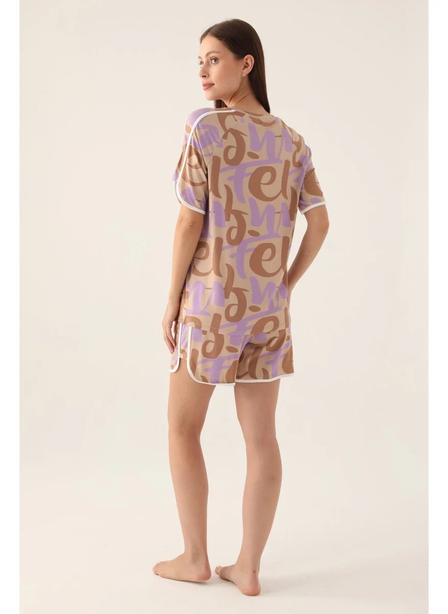 Arnetta Letter Printed Women's Shorts Set