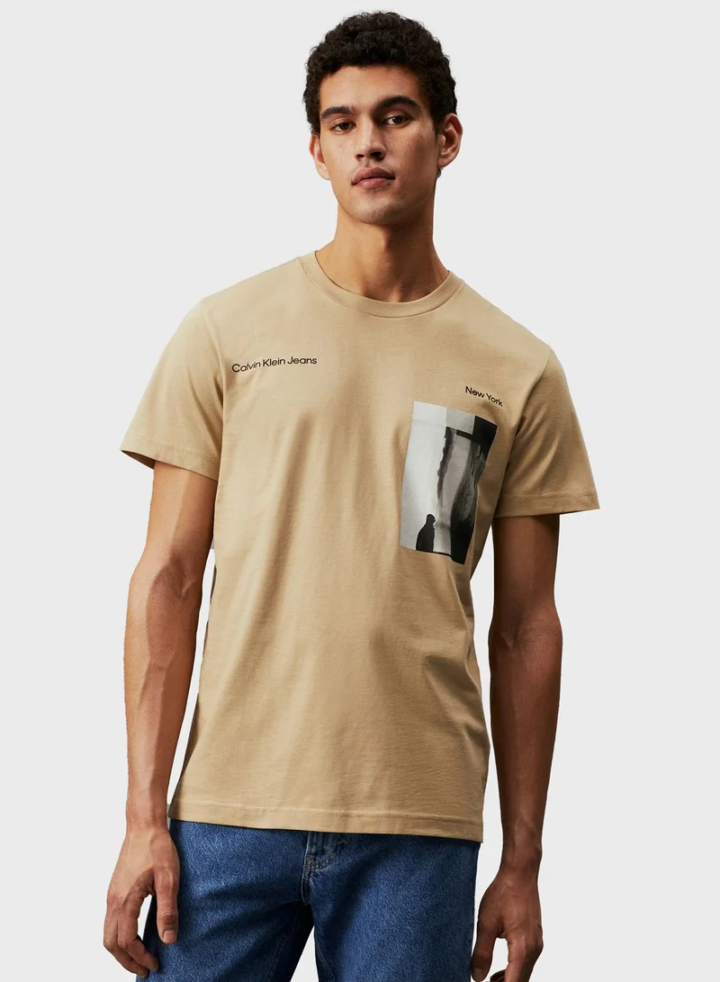 Calvin Klein Jeans Graphic Crew Neck T-Shirt
