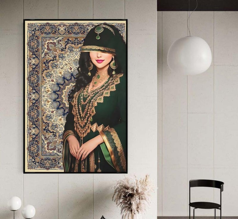 Marktna Canvas Painting of an Arab Girl with a Hollow Frame (120x80) 1 Piece - Image 4