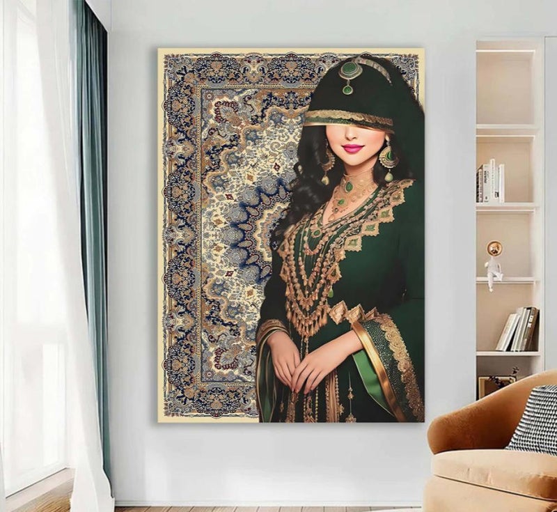 Marktna Canvas Painting of an Arab Girl with a Hollow Frame (120x80) 1 Piece - Image 2