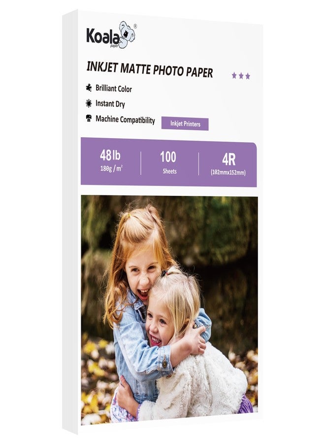 KOALA PAPER Koala Photo Paper Matte Coated 4X6 Inches Compatible with Inkjet Printer 48LB Presentation Paper 100 Sheets - Image 1