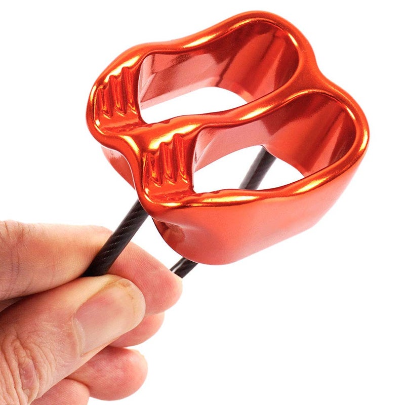 AOKWIT Professional 25KN Rappel ATC Belay Device Aluminum V-grooved Rock Climbing Belay Device Rappelling Descender Safety Equipment (Orange) - Image 3