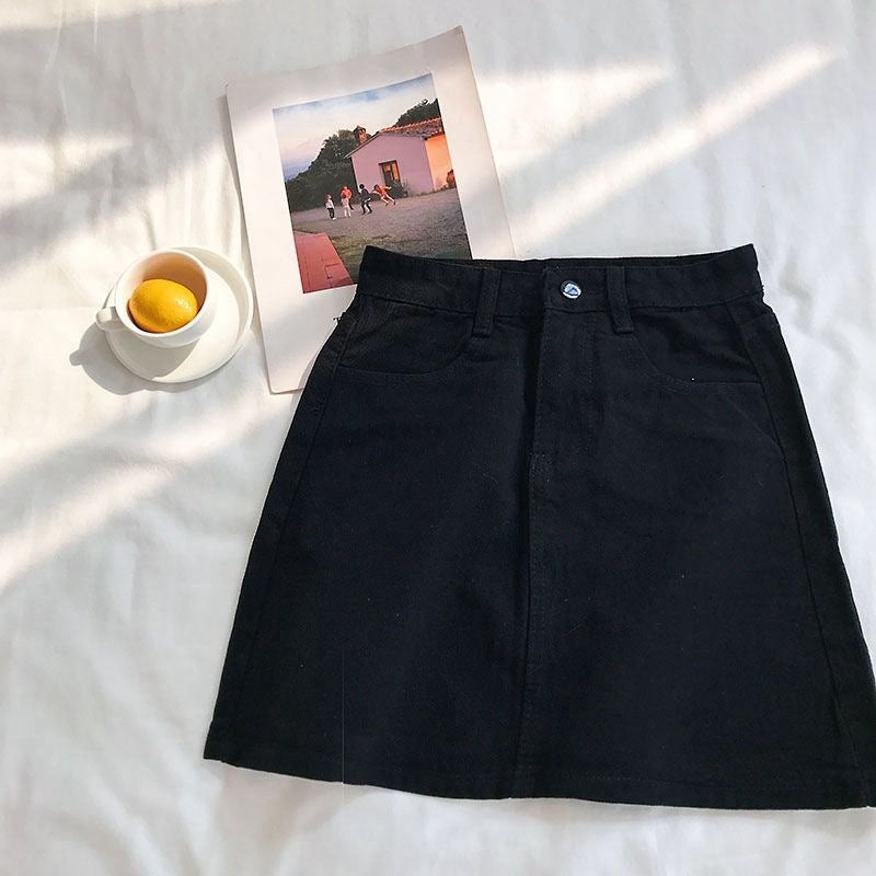 2020 High Waist Denim Skirt Women'S Korean-Style All-Match Simple Casual Hip A- Line Skirt Ins Trendy - Image 5