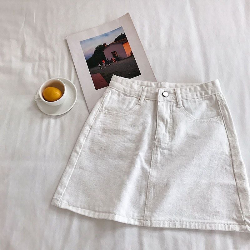2020 High Waist Denim Skirt Women'S Korean-Style All-Match Simple Casual Hip A- Line Skirt Ins Trendy - Image 4