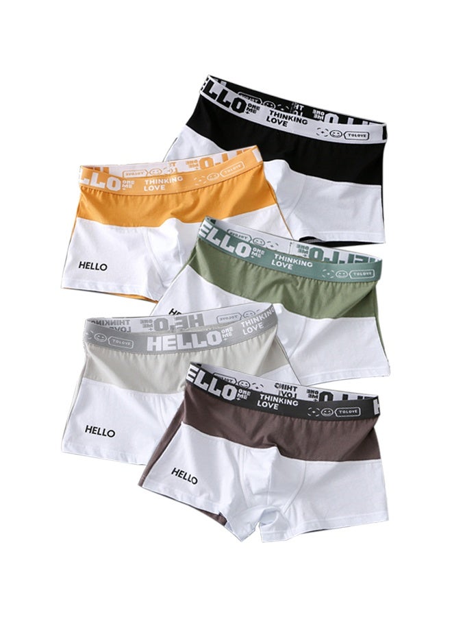 Zeemey Zeemey 5 Pack Hello Men's Sort Boxer Briefs & Trunks,Breathable Stretch Cotton Moisture-Wicking Underwear,Modern Fit Low Rise - Image 1