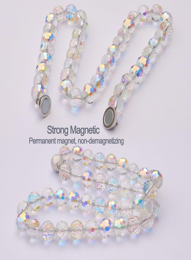 PEDOBO Magnetic Curtain Tiebacks, Faceted Disco Crystal Glass Beaded Curtain Tiebacks Drapery Shower Sheer Curtain Holdbacks Boho Farmhouse Home Decor (AB) - Image 2