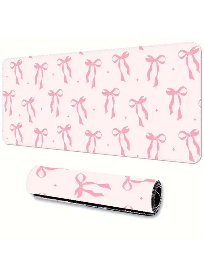 Pink Gaming Mouse Pad With Heart Bow Design Washable Non Slip Large 20x20 Size - Image 2