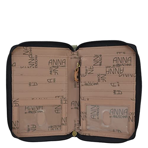 Anna by Anuschka Women's Hand-Painted Genuine Leather Passport Organizer Wristlet - Garden Panther - Image 3