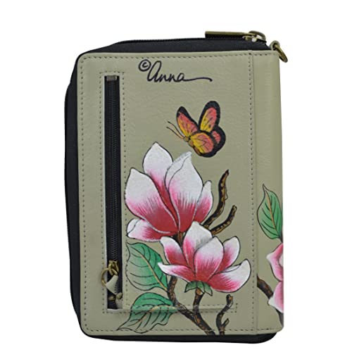 Anna by Anuschka Women's Hand-Painted Genuine Leather Passport Organizer Wristlet - Garden Panther - Image 2