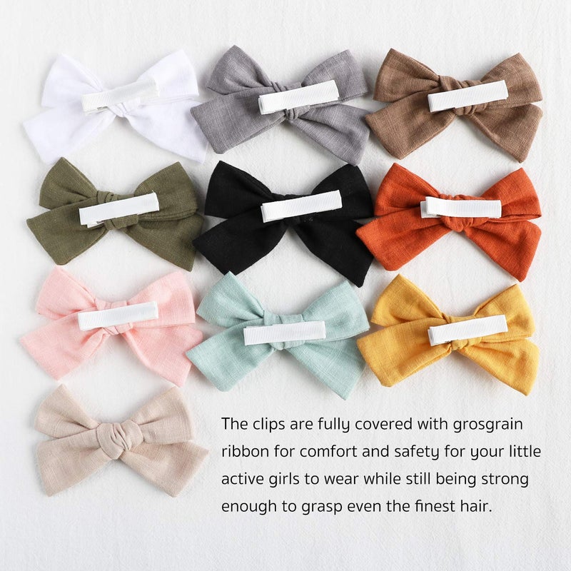 JoCoDesigns Baby Girl Hair Clips, 12 Pack Large Bows Barrettes Fully Lined Alligator Clip Hair Accessories for Little Girls Toddler Kids Children - Image 3