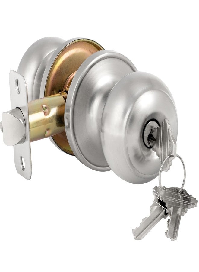 HOSOM Door Knob with Lock and Key, Keyed Entry Door Knob, Exterior and Interior Door Lock for Front Door Commercial and Residential Area, Entry Door Handle for Bedroom and Bathroom - Image 1