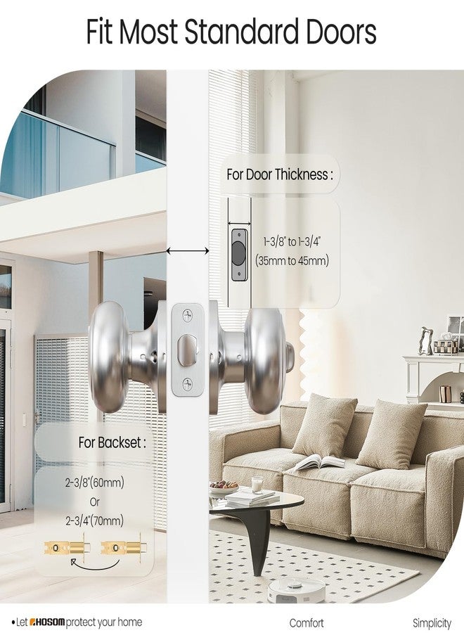 HOSOM Door Knob with Lock and Key, Keyed Entry Door Knob, Exterior and Interior Door Lock for Front Door Commercial and Residential Area, Entry Door Handle for Bedroom and Bathroom - Image 2