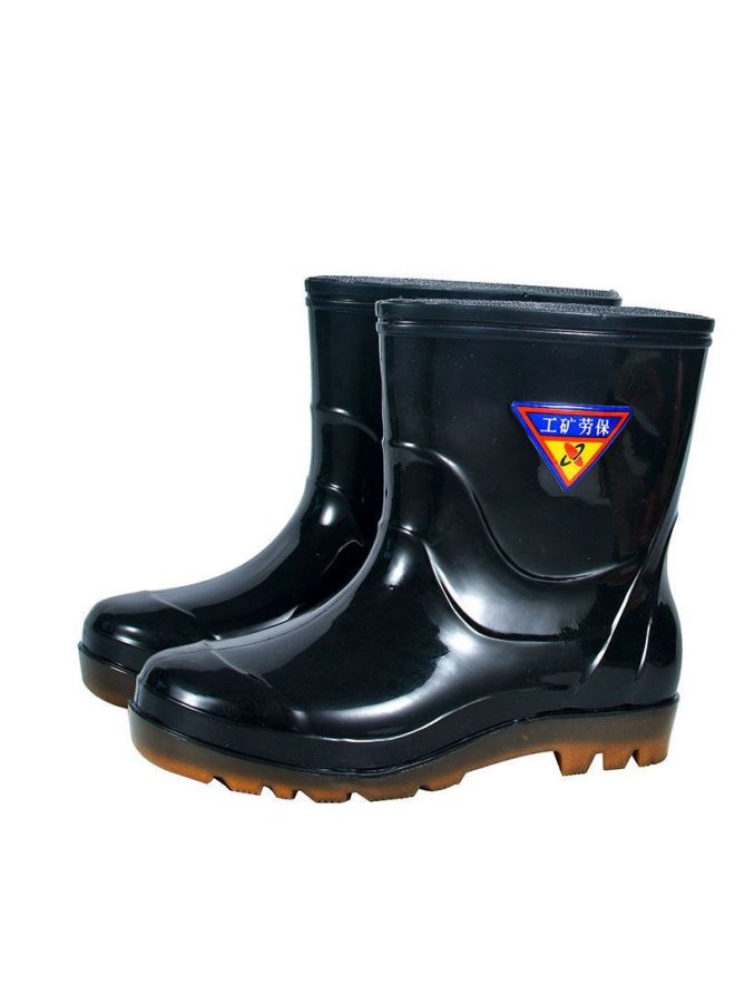 Short Fashion Thick Wear-resistant Waterproof Shoes Adult Tendon Bottom Waterproof Shoes Mid-calf Rain Boots Rain Boots Men's Summer Work Step On