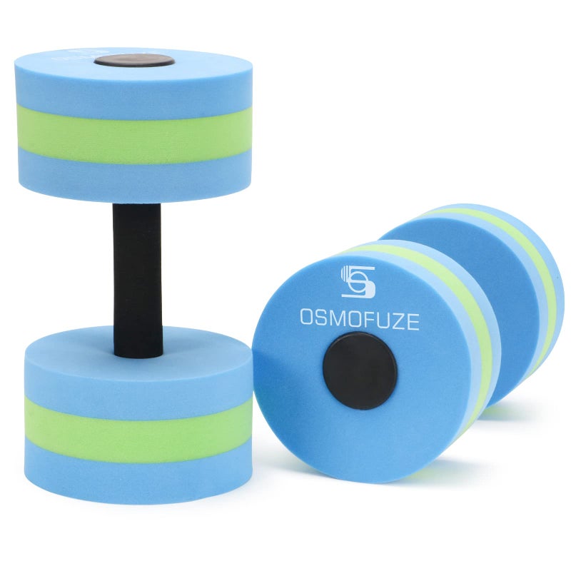 OSMOFUZE Aquatic Exercise Dumbbells - Set of 2 for Water Aerobics Fitness and Pool Exercises Green - Image 1