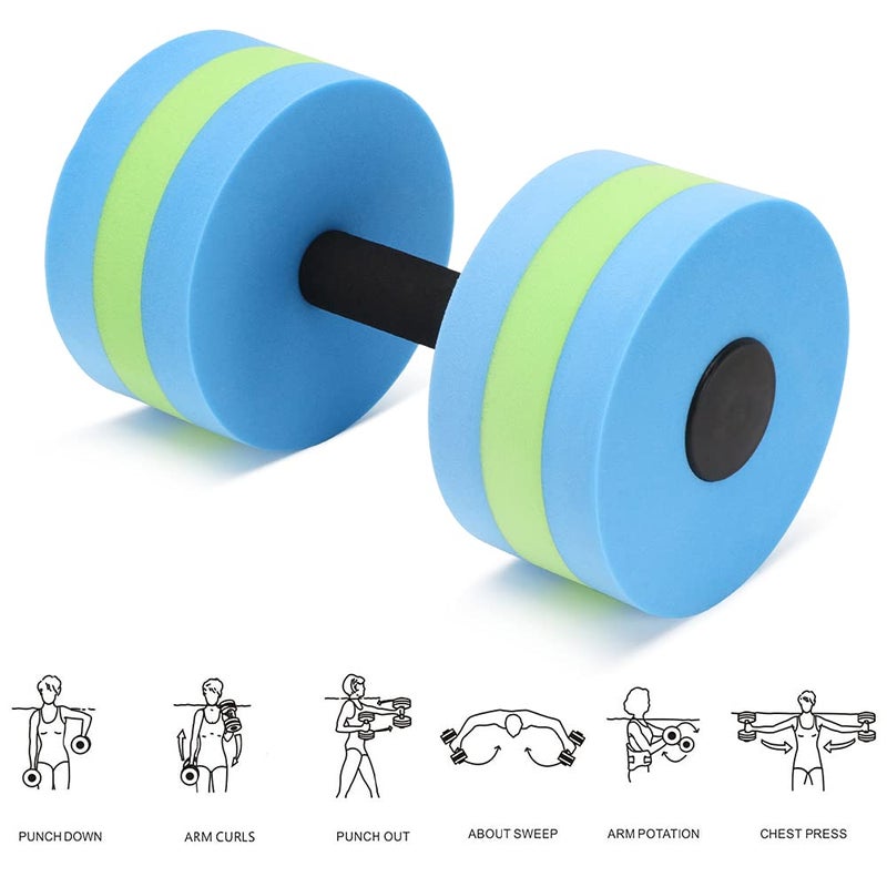 OSMOFUZE Aquatic Exercise Dumbbells - Set of 2 for Water Aerobics Fitness and Pool Exercises Green - Image 5