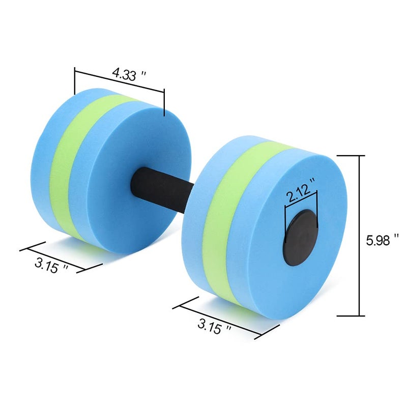 OSMOFUZE Aquatic Exercise Dumbbells - Set of 2 for Water Aerobics Fitness and Pool Exercises Green - Image 4