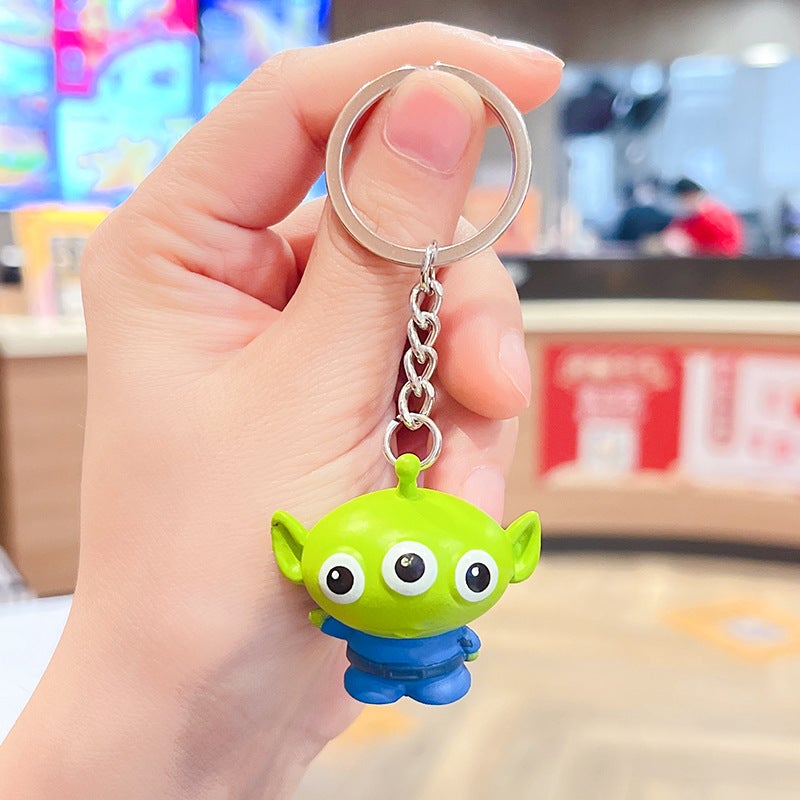 Toy Story Keychain Buzz Lightyear Cute Cartoon Figurine Charm Three eyes-Pendant