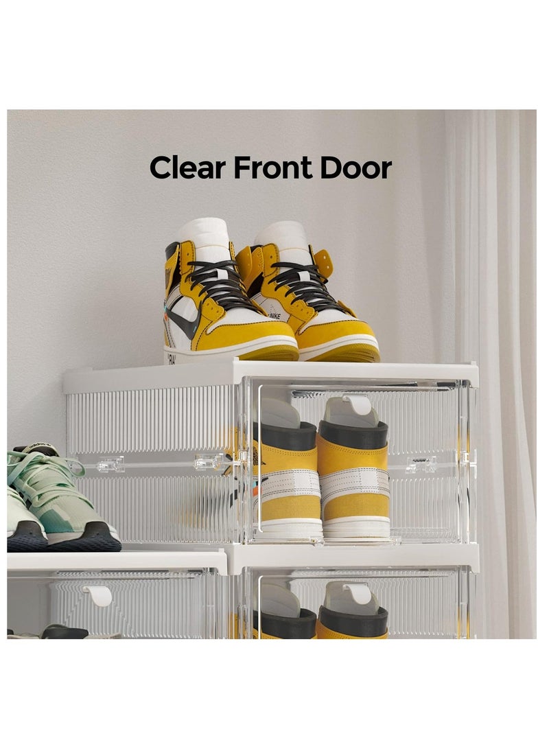ARNOTEC Shoe Storage Organizer, Clear Installation-free Foldable Stackable Shoe Box Pack Shoe Rack, Portable Cabinet Rack (Transparent 6 Tier)) - Image 2