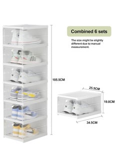 Shoe Storage Organizer, Clear Installation-Free Foldable Stackable Shoe Box Pack Shoe Rack, Portable Cabinet Rack (Transparent 6 Pack) - pzsku/Z14A7AA1CDA5EE7FAE70BZ/45/_/1720688728/2437b991-f208-4cfa-a752-aac055146236