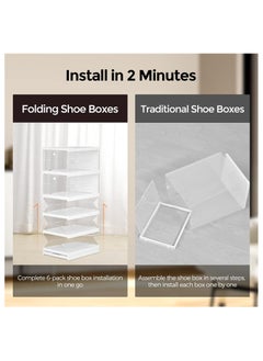 Shoe Storage Organizer, Clear Installation-Free Foldable Stackable Shoe Box Pack Shoe Rack, Portable Cabinet Rack (Transparent 6 Pack) - pzsku/Z14A7AA1CDA5EE7FAE70BZ/45/_/1720688949/f9acc90a-613d-4bdf-a4c3-9dfab90b57fb