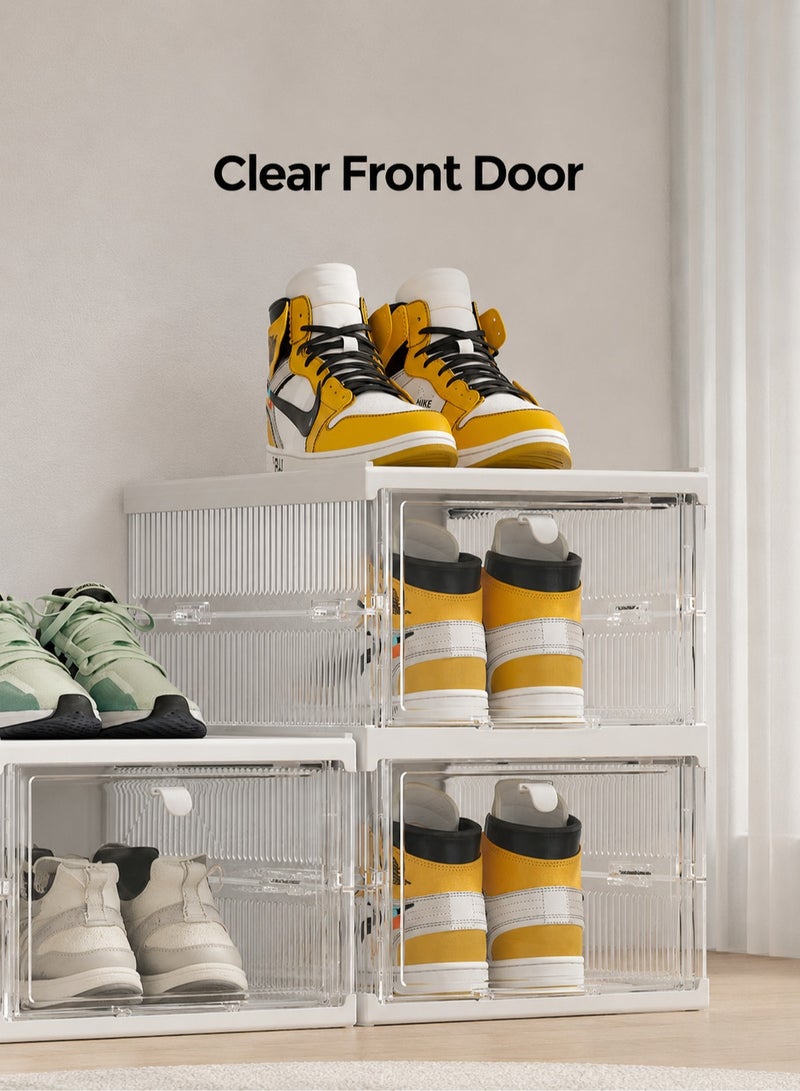 ARNOTEC Shoe Storage Organizer, Clear Installation-free Foldable Stackable Shoe Box Pack Shoe Rack, Portable Cabinet Rack (Transparent 6 Tier)) - Image 2