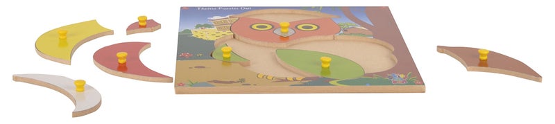 Skillofun Kids Wooden Theme Puzzle Standard Owl Knobs, Multi Color - Image 3