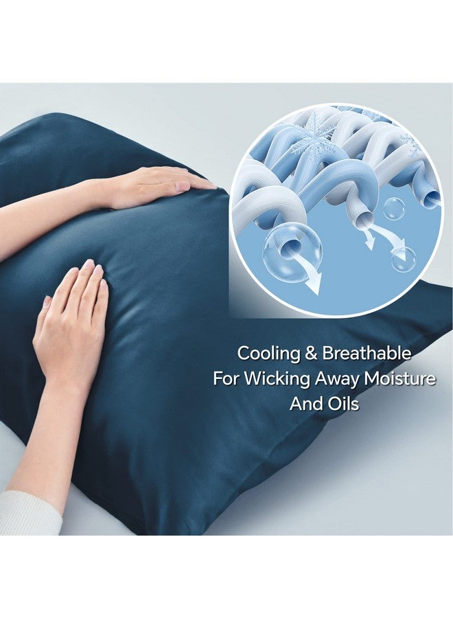 BEDELITE BEDELITE Body Pillow Cover, Navy Blue, 20x54 Inches, Rayon Made from Bamboo, Breathable & Silky Soft, Cooling Body Pillow Cover for Hot Sleepers, Night Sweats - Image 4