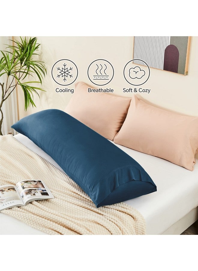 BEDELITE BEDELITE Body Pillow Cover, Navy Blue, 20x54 Inches, Rayon Made from Bamboo, Breathable & Silky Soft, Cooling Body Pillow Cover for Hot Sleepers, Night Sweats - Image 5