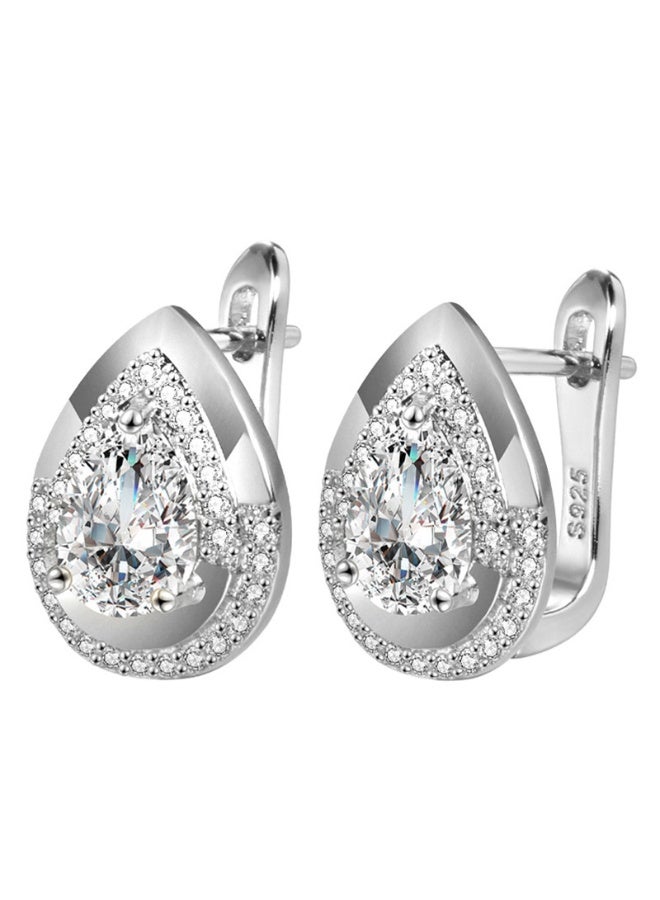 KUYING Temperament Inlaid Gemstone Earrings With Hooks And Studs 