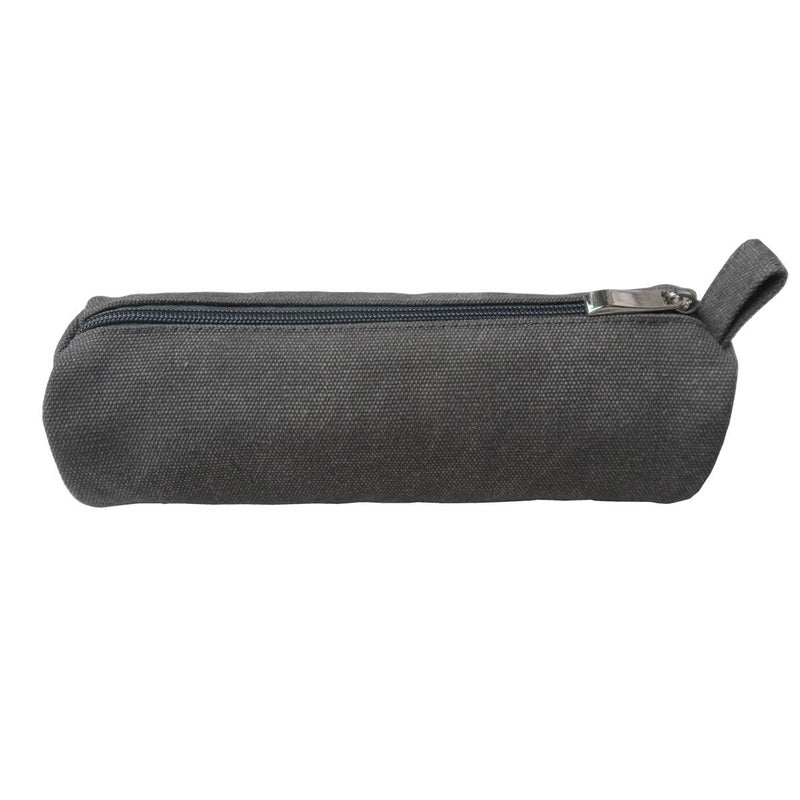 enyuwlcm Heavy Canvas Stationery Stylish Simple Pencil Bag and Durable Compact Zipper Pencil Case Pouch 1 Pack Gray