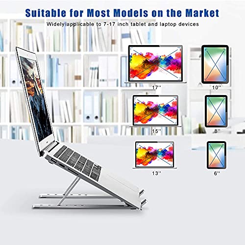 DS Enterprise | Laptop Stand,Stand Ergonomic Aluminum, Adjustable Laptop Riser Notebook Holder Stand Compatible with 10-15.6" Laptops - Image 3