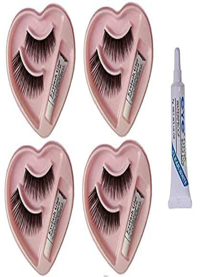 Gold Max Waterproof Natural and Easy to Wear 4 Heart Shape Eyelashes Extension with 1 Glue Combo Set - Image 2