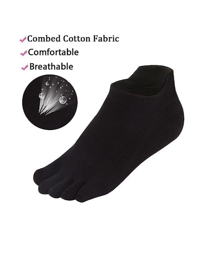 Toe Socks No Show Running Five Finger Socks for Men Women 4 Pairs - Image 3