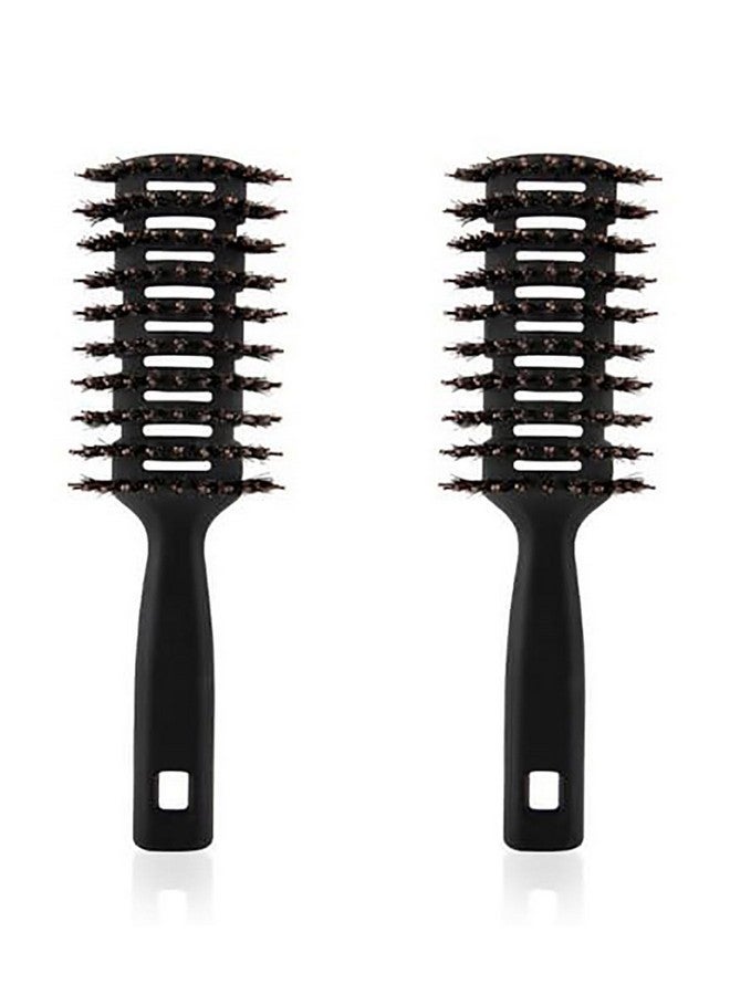 Hearts Hair Brush | Flexible Bristles Brush | Hair Brush With Paddle | Quick Drying Hair Brush | Suitable For All Hair Types | Round Vented Hair Brush | 2 Piece | C13-X-Blk | Black - Image 4