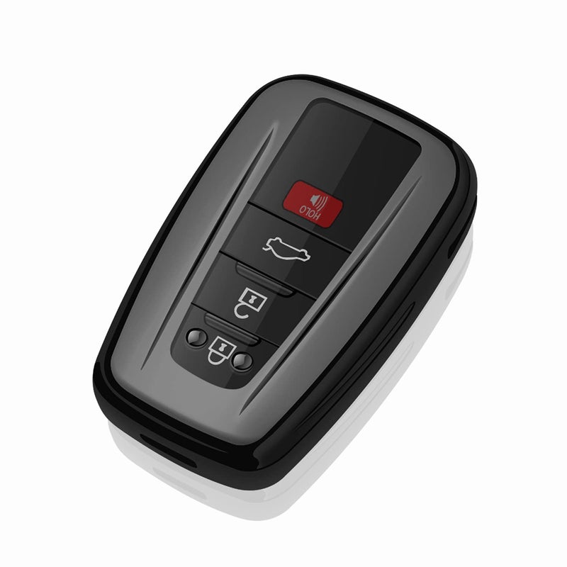 Tukellen for Toyota Key Fob Cover Special Soft TPU Key Shell Case Protector Compatible with 20182024 Camry Avalon CHR Prius Corolla GT86 Highlander RAV4 4Runner PradoBlack