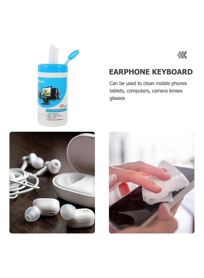 هاند بوس مناديل تنظيف الشاشات - مناديل مبللة مُبللة مسبقًا لأجهزة الكمبيوتر المحمولة، وشاشات LED، وLCD، وشاشات التلفزيون، وأجهزة iPad، والهواتف الذكية | منظف شاشات إلكتروني مقاوم للخطوط والكهرباء الساكنة | محمول وسهل الحمل والسفر - Image 5