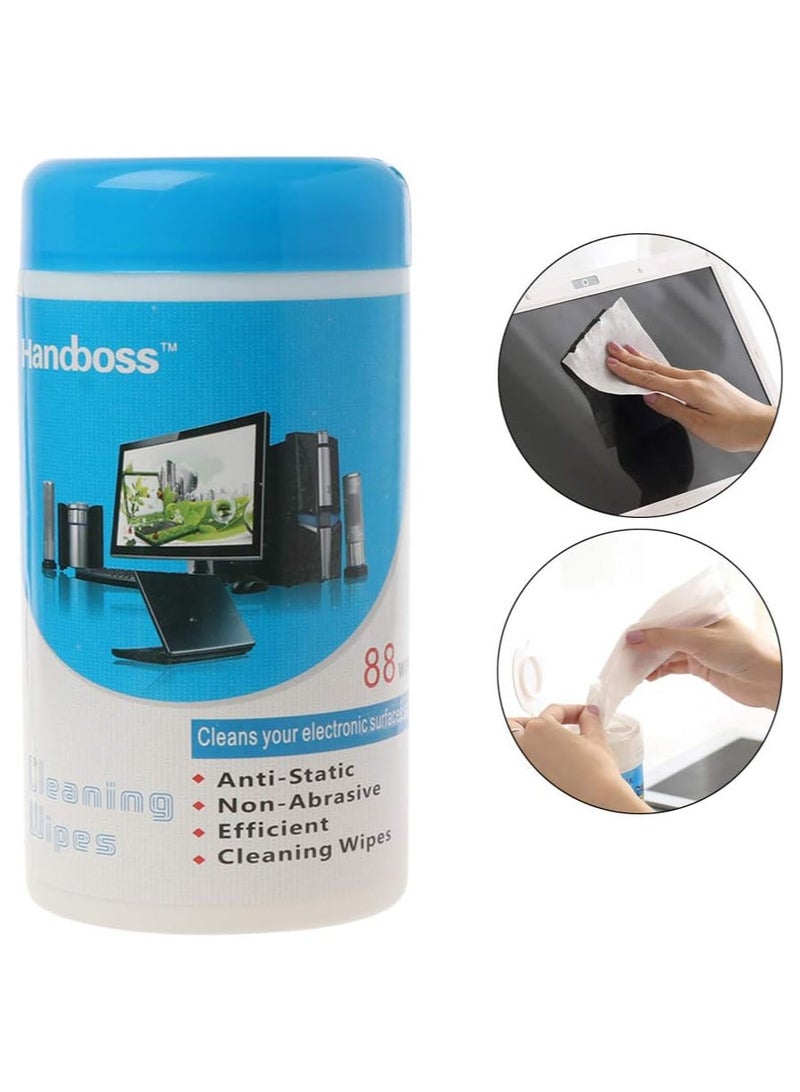 هاند بوس مناديل تنظيف الشاشات - مناديل مبللة مُبللة مسبقًا لأجهزة الكمبيوتر المحمولة، وشاشات LED، وLCD، وشاشات التلفزيون، وأجهزة iPad، والهواتف الذكية | منظف شاشات إلكتروني مقاوم للخطوط والكهرباء الساكنة | محمول وسهل الحمل والسفر - Image 4