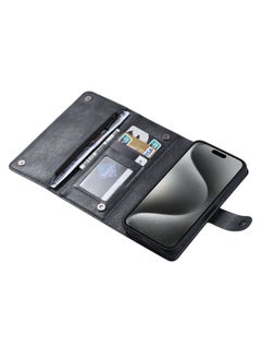 Generic Case Cover For iPhone 15 Pro Max ViLi GV Series MagSafe Magnetic Zipper Leather Phone Case Black 